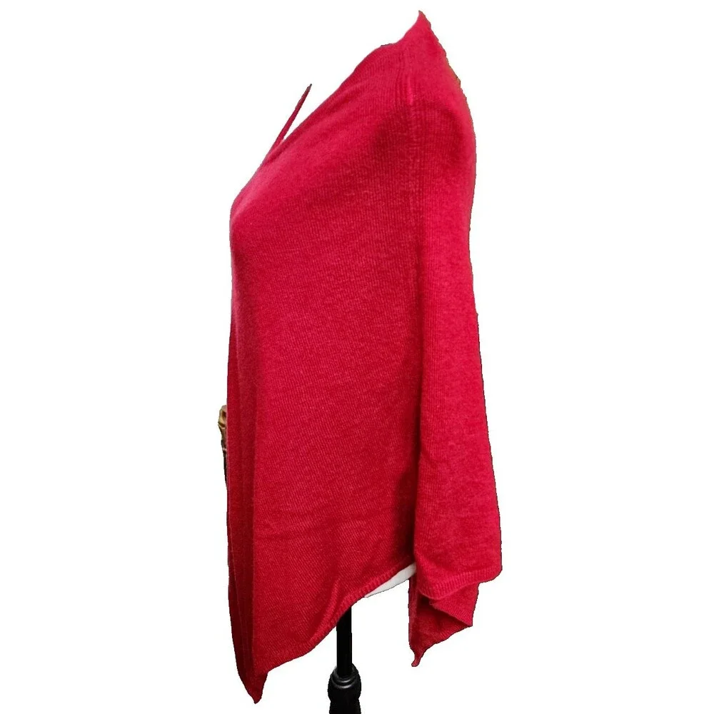 Cashmere Red Pullover Cape Wrap Size Medium